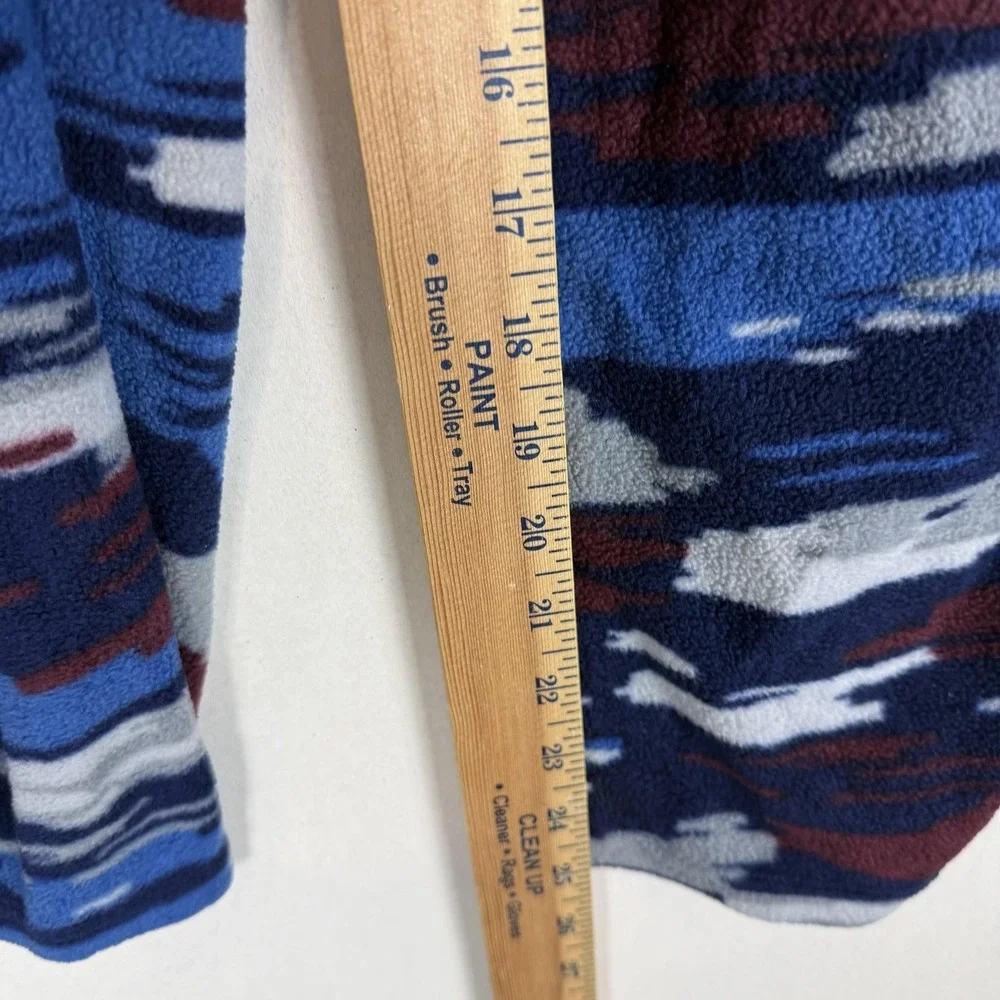 Eddie Bauer Pijama Pants Kids 10-12 Blue Fleece Camo Elastic Waist Winter Lounge